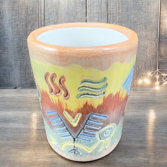 Seminario Urubamba Cusco Peru Pottery Eathenware Mug Cup Tumbler Signed VTG - Picture 1 of 12